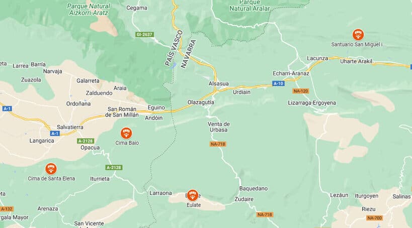 mapa parapente navarra